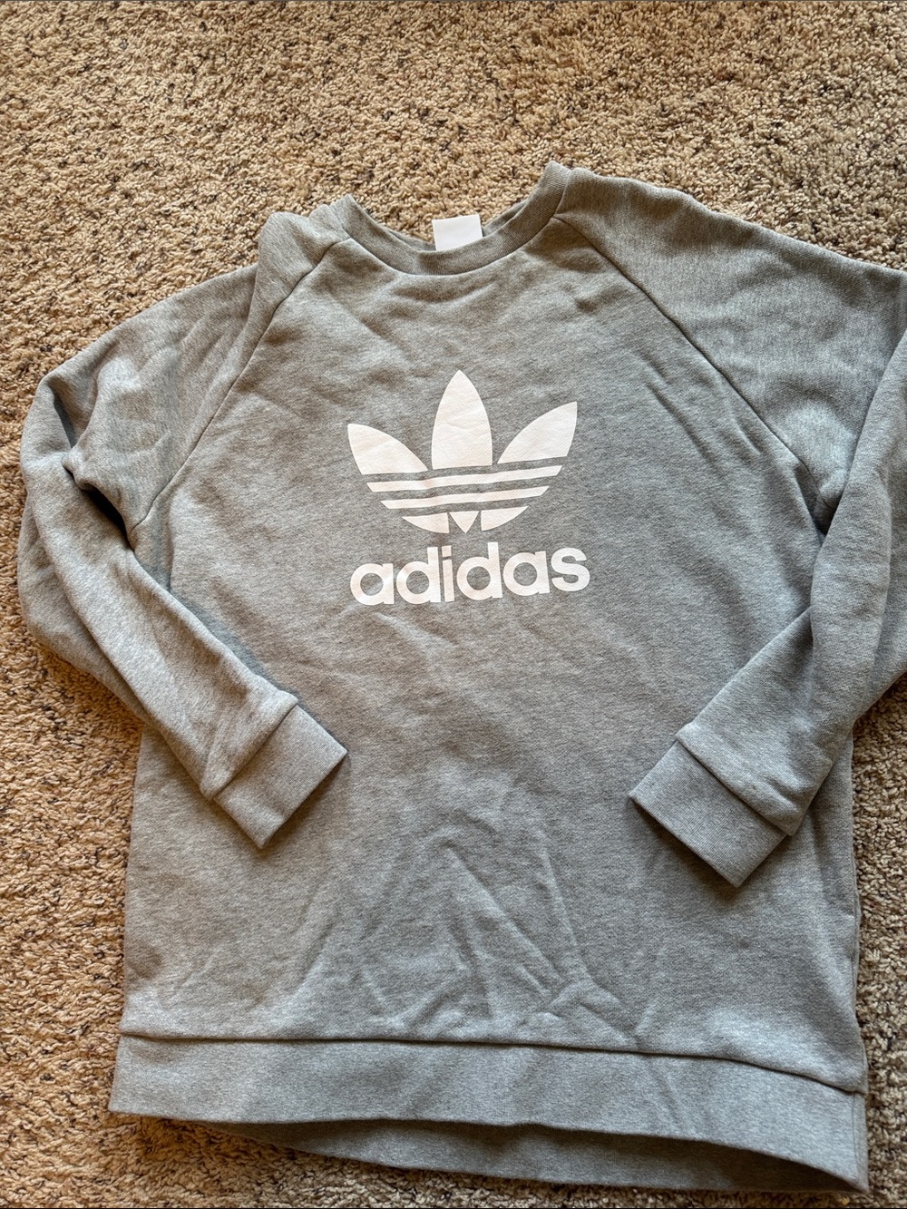 adidas Gray Trefoil Pullover Sweatshirt
